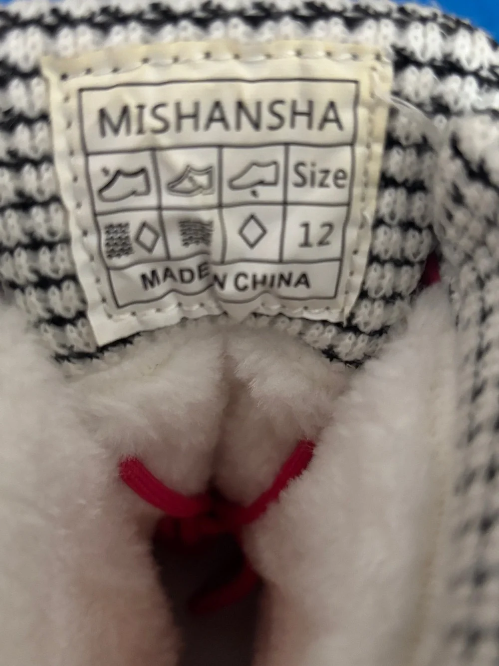 Mishansha Girls Size 12 Pink Black Snow Boots Snowflake Fur Lined Winter